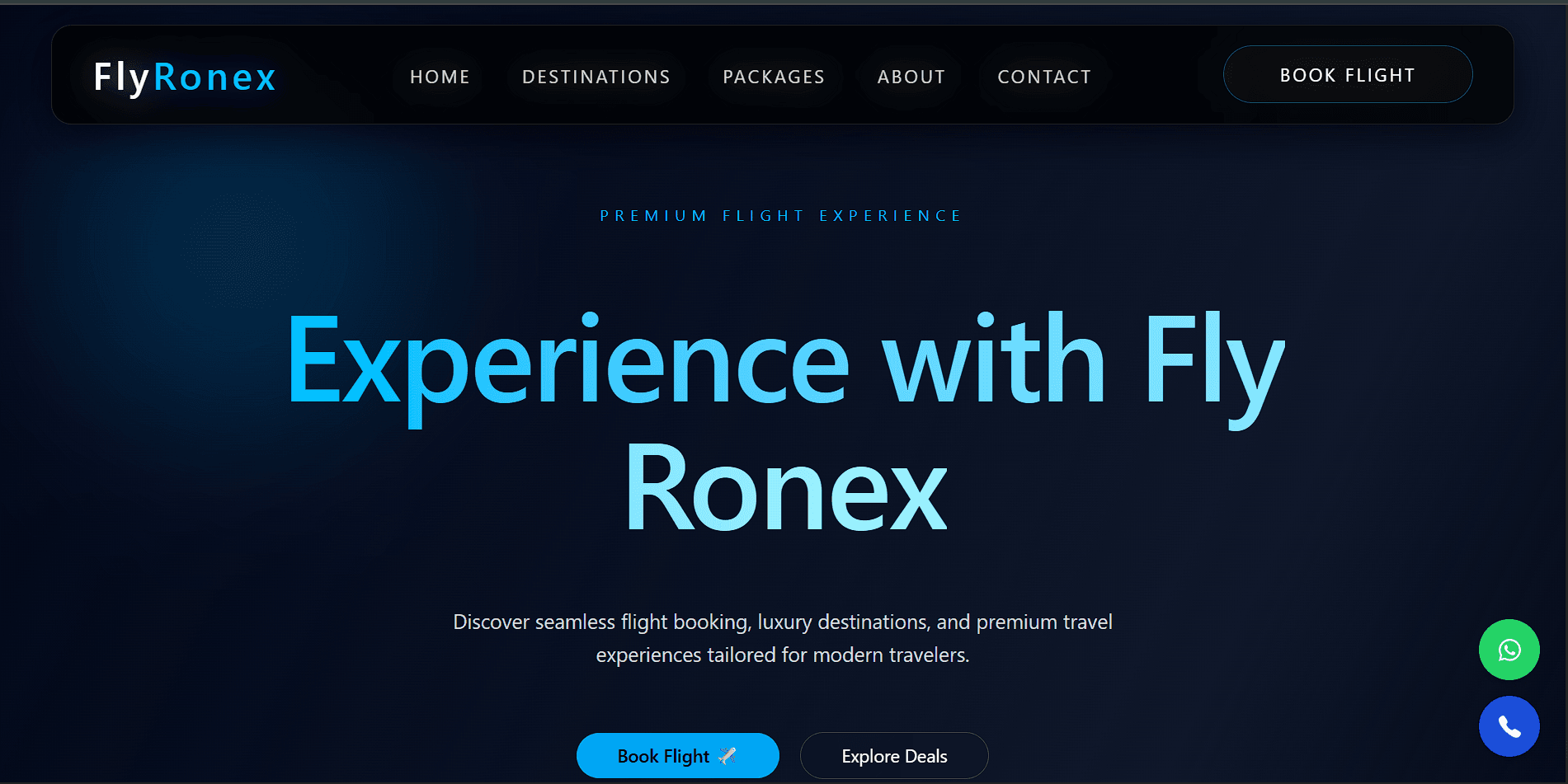 Flyronex website developed by SKSyntax